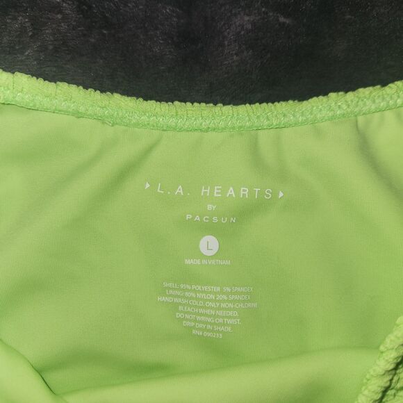 LA Hearts by PacSun Green Riviera Scrunch High Cut Bikini Bottom Size LARGE - Picture 2 of 4